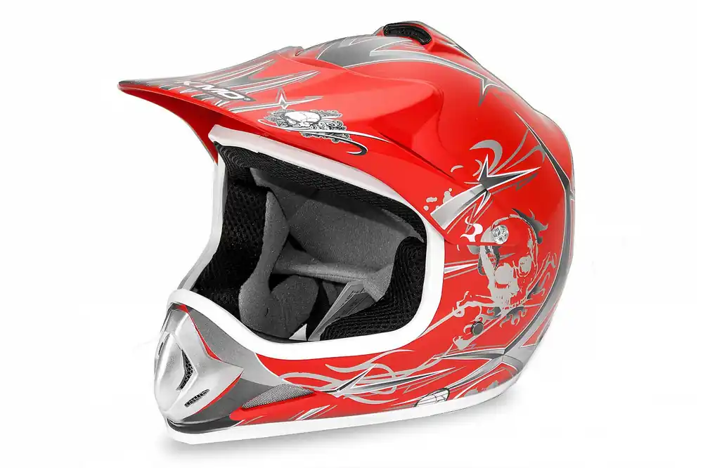 Kimo - motocross helmet for children and teenagers - red Highlight