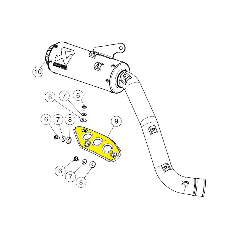 AKRAPOVIC - WÄRMESCHILD AUS EDELSTAHL XS Begrenztes Angebot