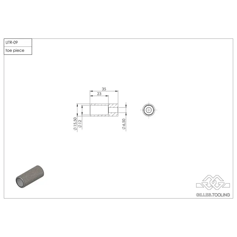 GILLES TOOLING - FUSSSTÜCK BREMSSEITE UTR-09-B Geprüft