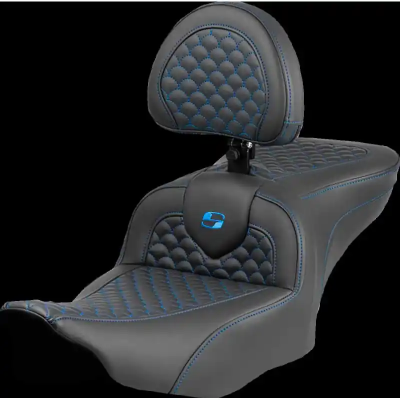 SADDLEMEN - SEAT ROADSOFA DRAGON BLAU STITCH Neu Im Sortiment