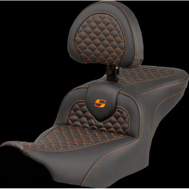 Meistverkauft SADDLEMEN - SEAT ROADSOFA DRAGON ORANGE STITCH