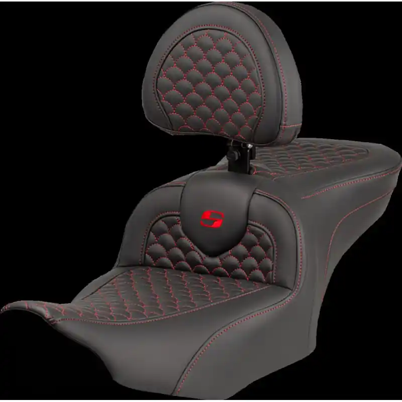 SADDLEMEN - SEAT ROADSOFA DRAGON ROT STITC Abverkauf