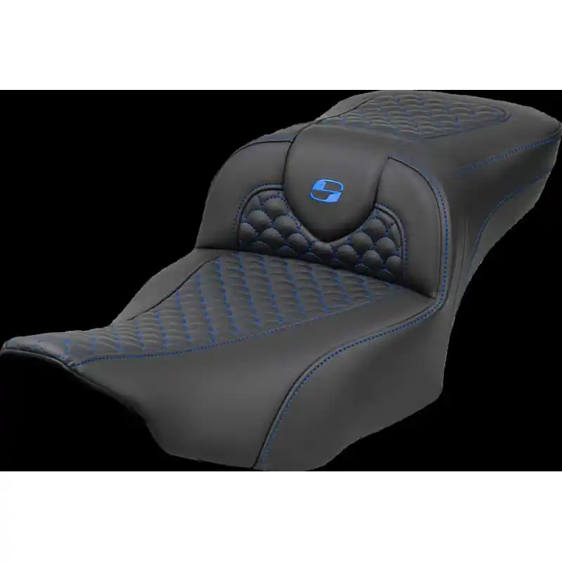 SADDLEMEN - SEAT ROADSOFA DRAGON BLAU STITCH Echt