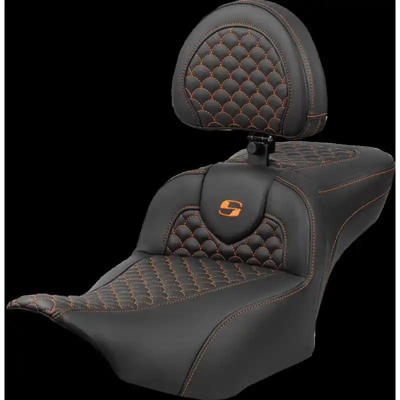 SADDLEMEN - SEAT ROADSOFA DRAGON ORANGE STITCH Nur Für Kurze Zeit