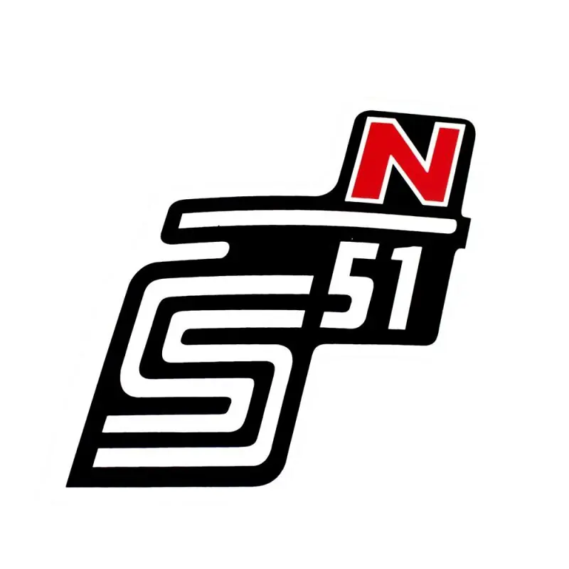 Simson Aufkleber S51 S51N S50 "N" Seitendeckel Kleber Schriftzug Logo rot Herz Gratis Versand