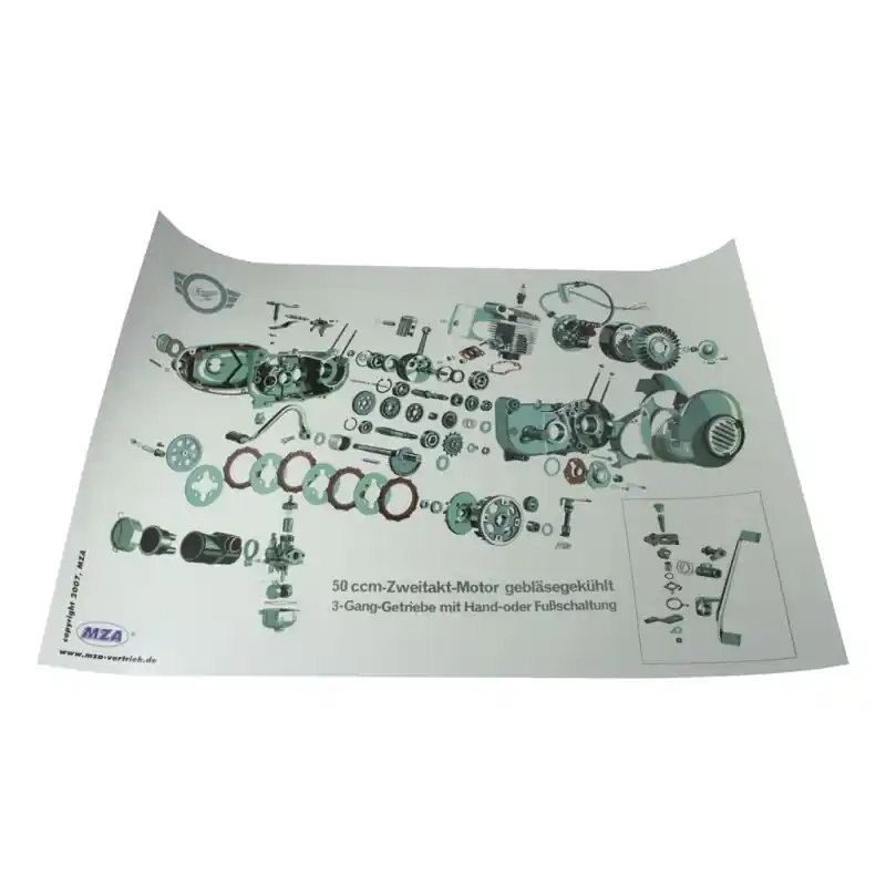 Simson Explosionsdarstellung Explosionszeichnung KR51/1 Schwalbe Star Motor 72x50cm Gebläsemotor Letzte Chance