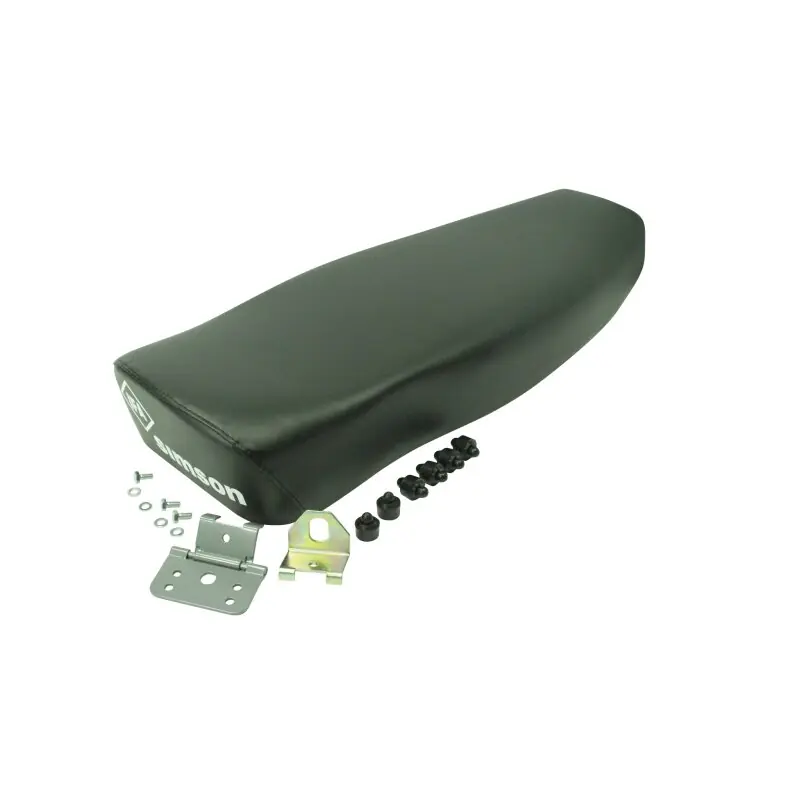 Expressversand Sitzbank Sitz glatt schwarz Scharnier Gummis für Simson KR51/1 KR51/2 Schwalbe 2 Personen