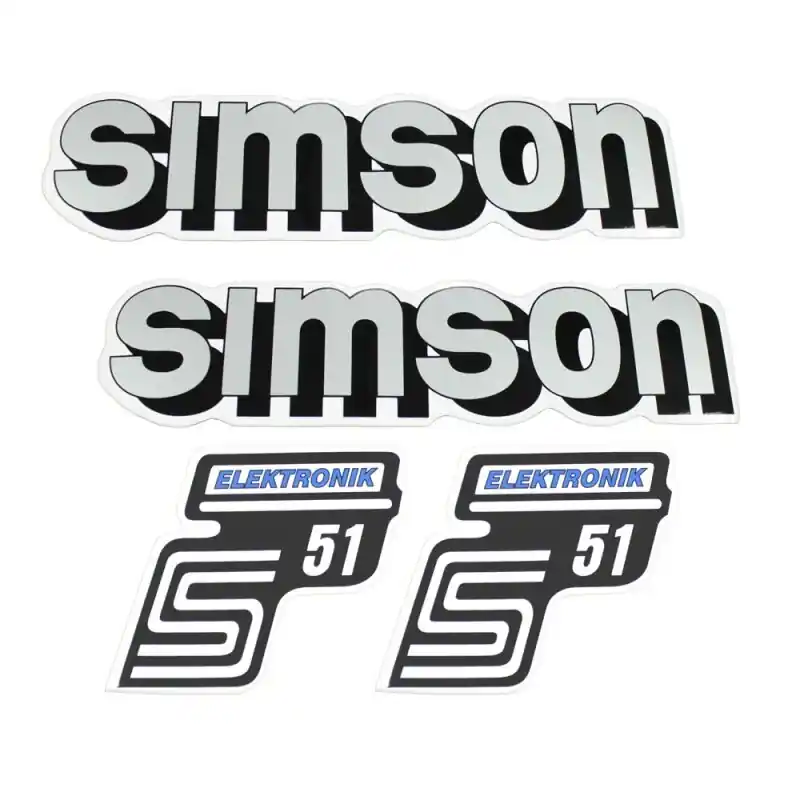 Set Klebefolien, Aufkleber für Simson S51 Elektronik Tank + Seitendeckel silber blau Top-Preis