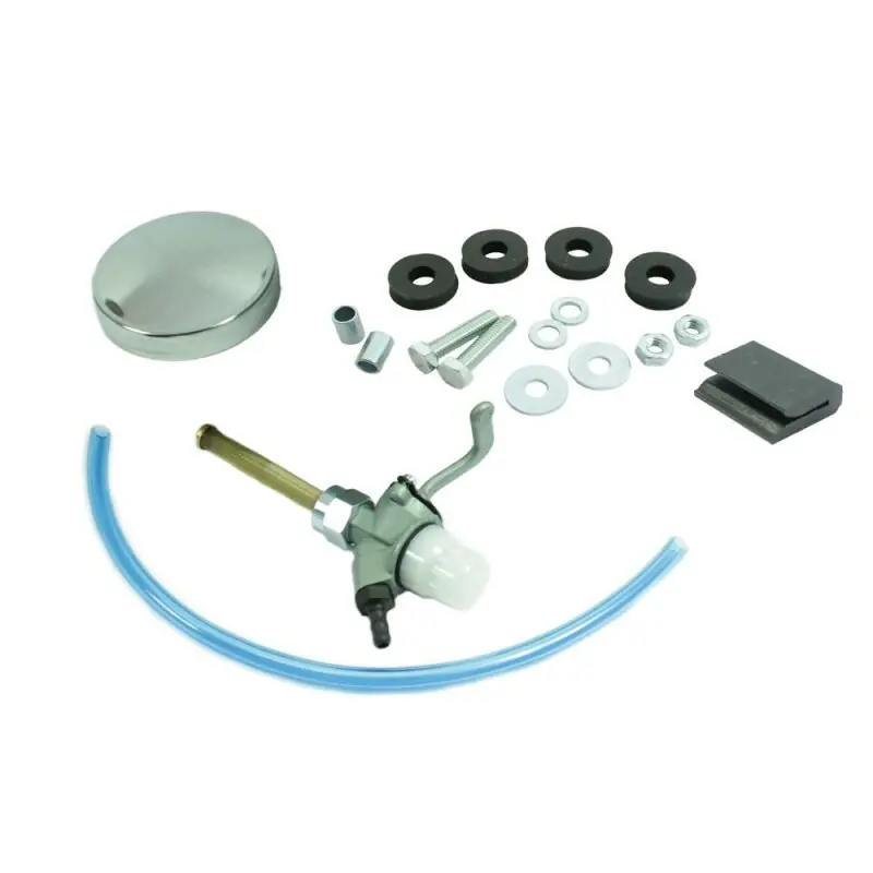 Bestseller Benzinhahn + Tankdeckel verchromt + Benzinschlauch + Dichtung + Befestigung für Simson KR51 Schwalbe