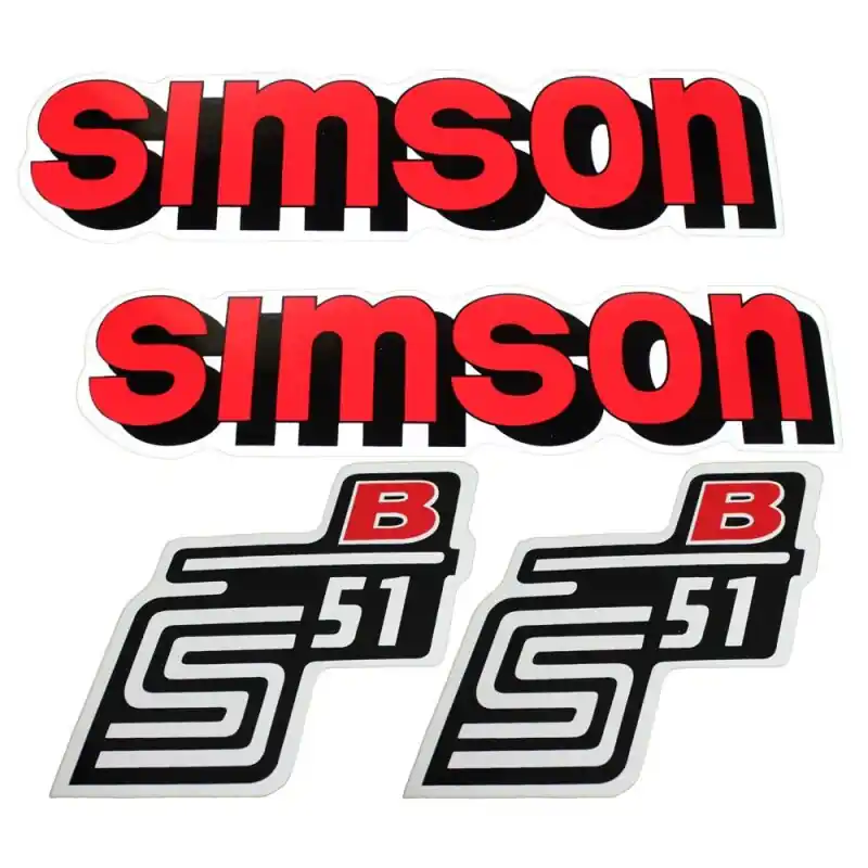 Top-Preis Set Klebefolien, Aufkleber für Simson S51 B rot Tank + Seitendeckel