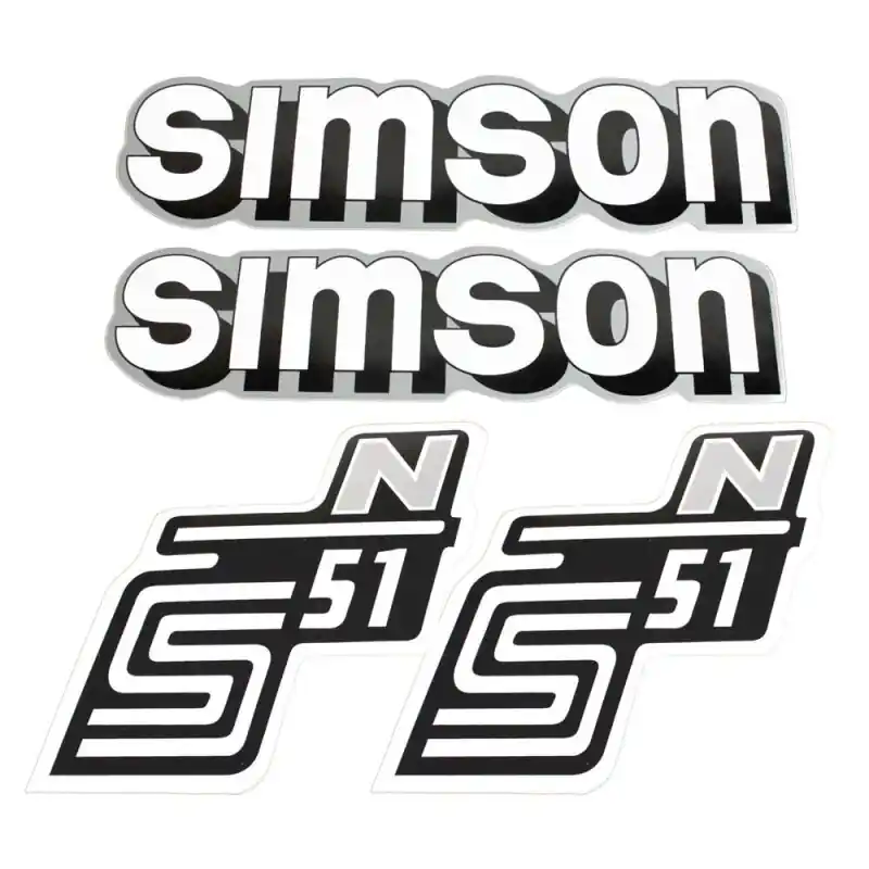 4 x Klebefolie Aufkleber Tank + Seitendeckel Simson S51 N S50 S51N weiß silber Direktkauf