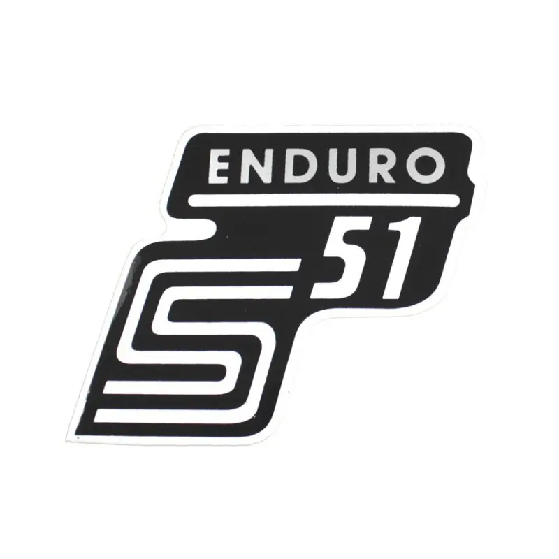 Aufkleber für Simson S51 Enduro Seitendeckel Sticker Logo Emblem, silber-grau Expressversand