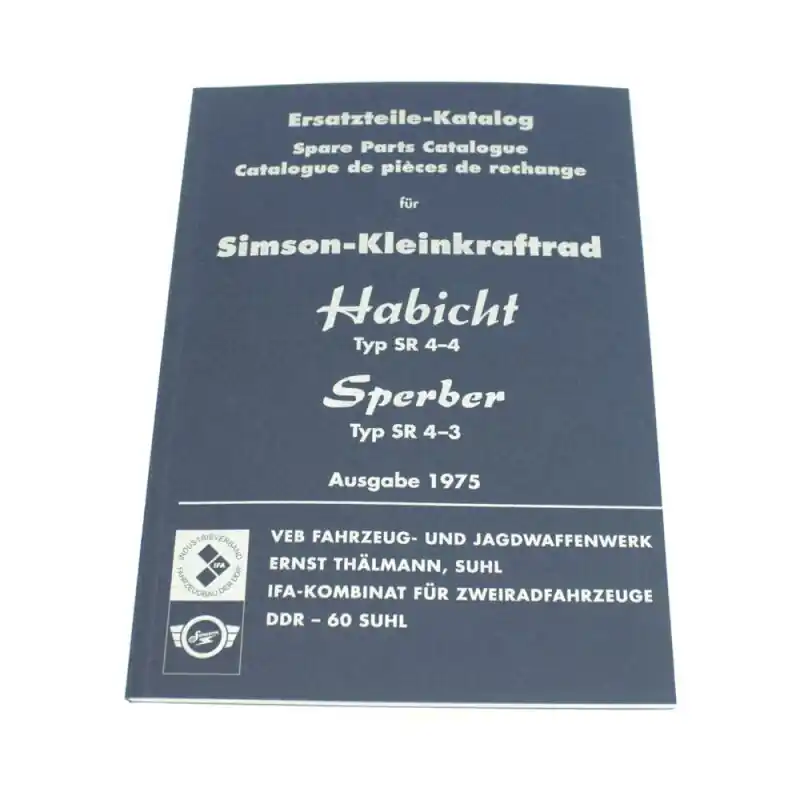 Abverkauf Simson Buch Ersatzteilliste Habicht Sperber Ersatzteilkatalog 1975 Teileliste 4-Gang Motor