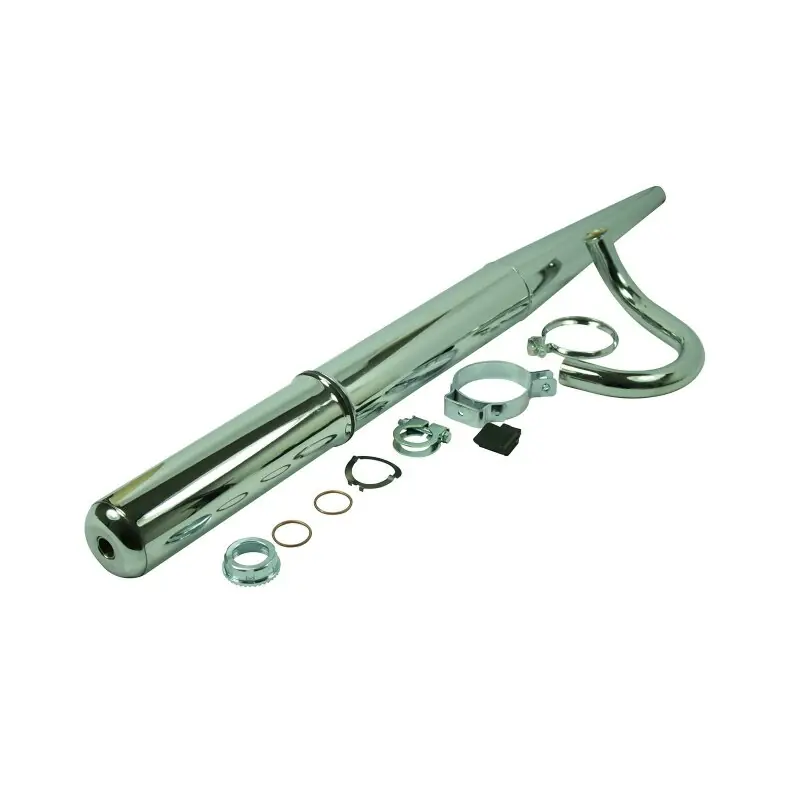 Bestpreis Auspuff Set für Simson SR50 SR80 + Krümmer + Befestigung im Originalmaß chrom Auspuffanlage