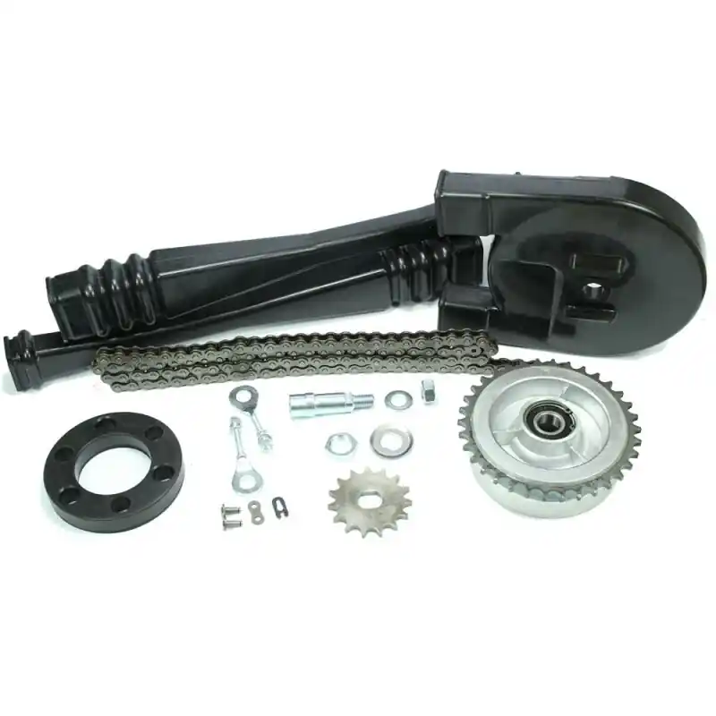 Kettenkit für Simson S51 S53 S83 S70 S60 Kettenkasten + 15Z + 34Z Ritzel + Spanner + Kettenschläuche + Kette 110 + Kleinteile Kracherpreis