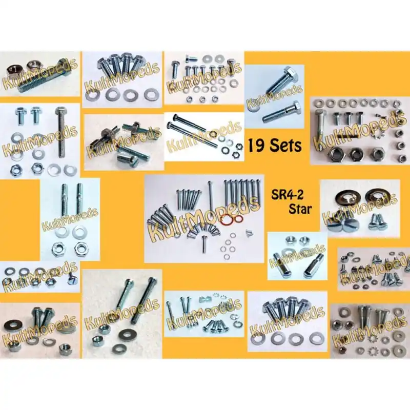 Normteile für Simson SR4-2 Star 250 Schrauben Muttern Schraubensatz 18 Sets Kostenloser Rückversand