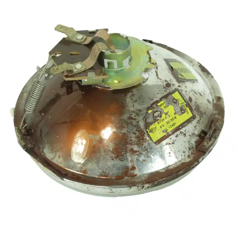 Billig Original DDR Scheinwerfereinsatz, Reflektor für Simson KR51 Schwalbe S51N Star SR4-2 Habicht Lampe mit Feder + Fassung