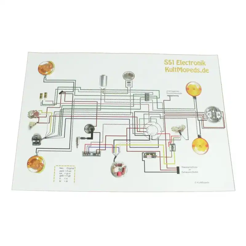 Kracherpreis Schaltplan pas für Simson S51 S50 S70 Elektronik Zündung Kabelplan A3 KultMopeds