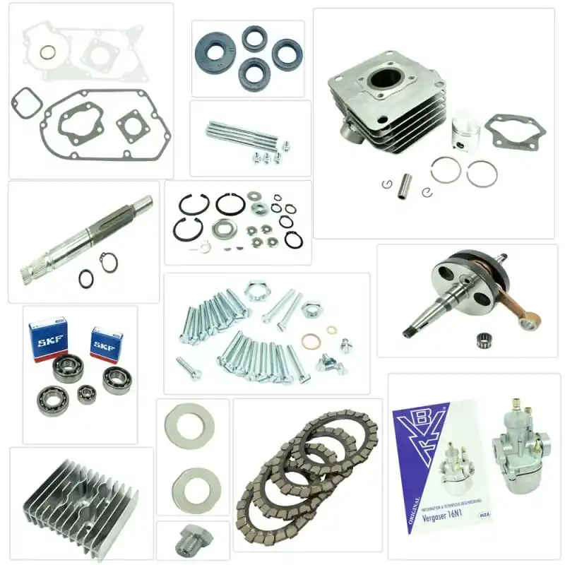 Set zur Motor Regeneration Überholung für Simson S51 S53 mit Zylinder Vergaser 16N1-11 Dichtsatz Lager Dichtung uvm Sofort Bestellen