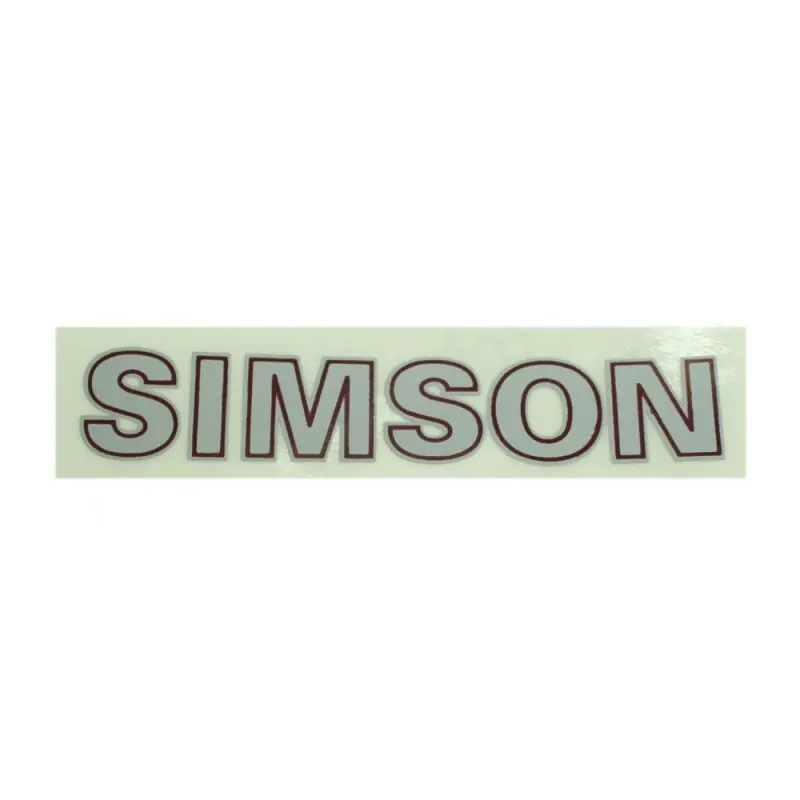 Markenprodukt Simson Emblem SR50 SR80 Tank Rahmen silber Schriftzug Aufkleber Logo