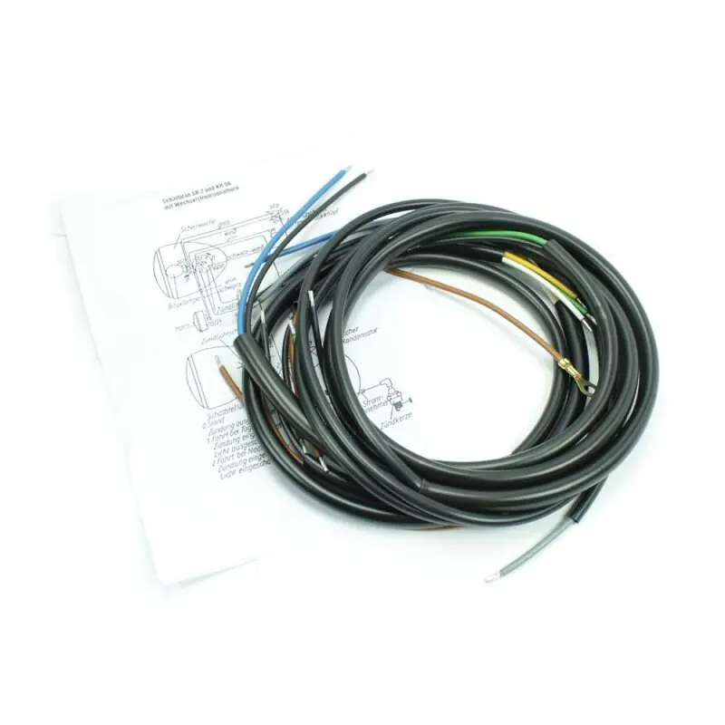 Kabelbaum + Schaltplan für Simson SR 1 2 E SR2 SR1 schwarze Hülle Deutsche Kabelsatz Kracherpreis