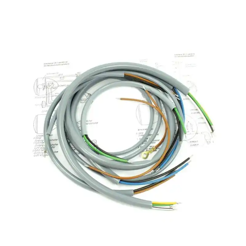 Kabelbaum + Schaltplan für Simson SR 1 2 E SR2 SR1 grau, graue Hülle Kabel Markenware