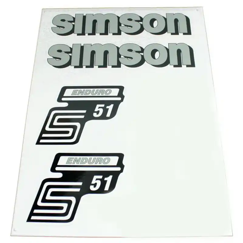 Nur Für Kurze Zeit Aufkleber Tank + Herz Seitendeckel für Simson S51E S51 Enduro Schriftzug silber Sticker