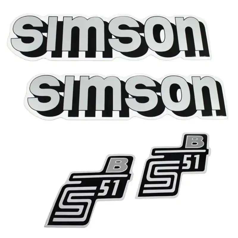 Top-Preis Set Klebefolien Aufkleber Tank Seitendeckel Simson S51 B S50 S51Bsilber-grau