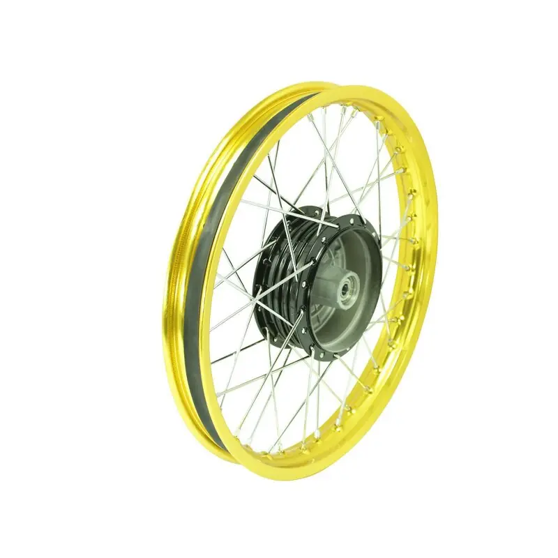Sofort Bestellen Felge gold mit schwarzer Nabe für Simson S51 S50 S70 KR51 Schwalbe Spatz Sperber Star Habicht Speichen chrom Speichenrad