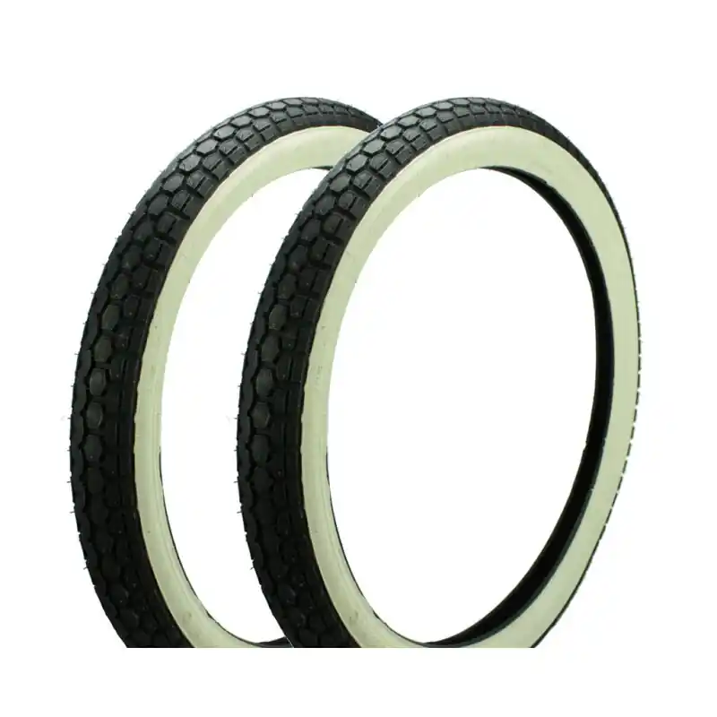 2 Weisswandreifen Mantel 2,50x19 45J 19" für Simson SR2 E DKW RT125, Hummel Zündapp CX Hai Super Combinette, Falconette Typ 425/435 Hercules 22 Kreidler Amazone, K54 Ur-Florett, K 53 Super-Preis