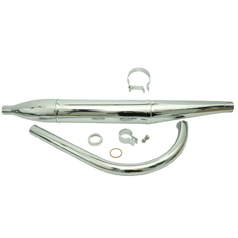 MZ Auspuff Zigarre mit Krümmer und Schellen RT 125 35mm rund chrom Schelle RT125/2 RT125/3 Heißes Angebot