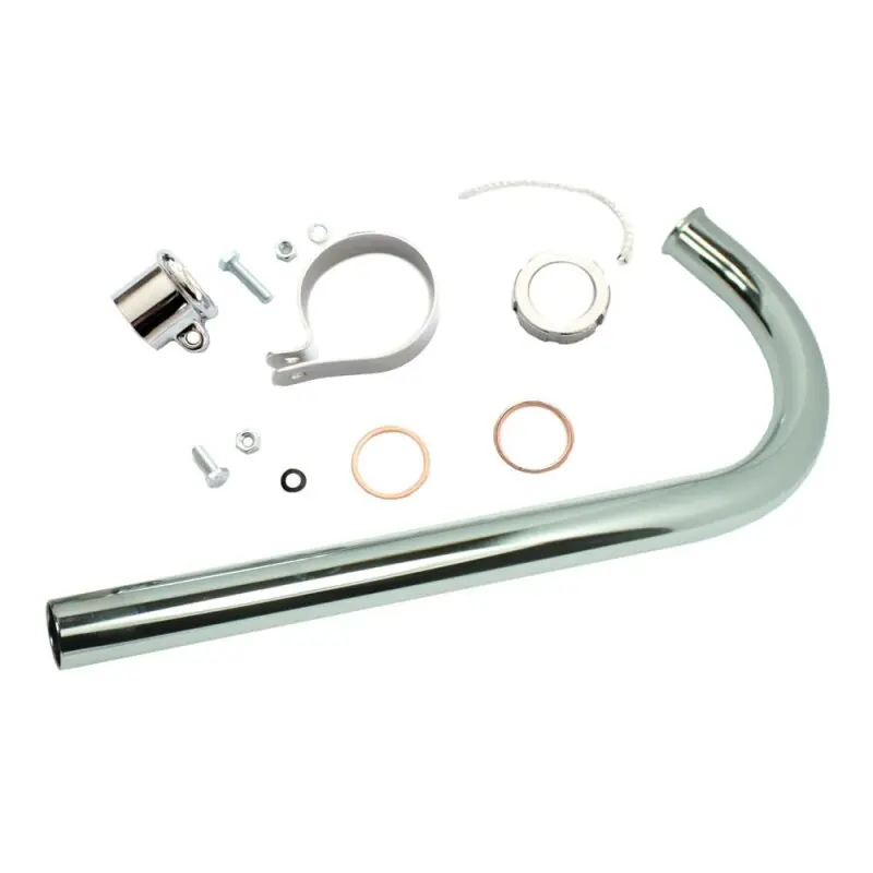 Simson SR2 SR2E auch SR1 Krümmer 400 mm für Auspuffrohr chrom Schelle Ø 28 mm Ausverkauf