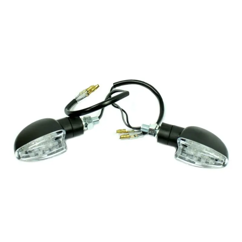 2 Tuning LED Mini Blinker 6V schwarz klar für Simson S51 S50 S70 S53 S83 SR50 Neu
