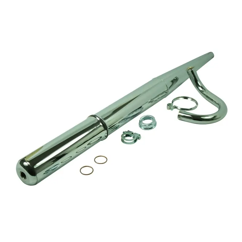 Auspuff für Simson SR50 Roller verchromt mit Krümmer Dichtung Schellen Kostenloser Versand