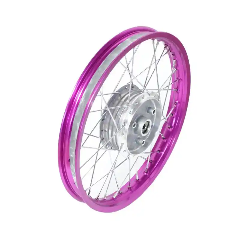 Highlight Speichenrad 1,50x16 lila, Speichen verchromt für Simson S51 S50 S53 KR51 Schwalbe Duo Spatz Star Sperber Habicht Alufelge
