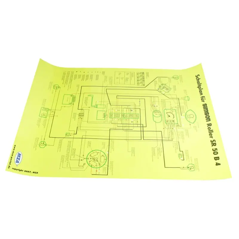 Kostenloser Versand Simson Schaltplan Roller SR50 B4 6V Poster Elektrik Elektronik Schaltung