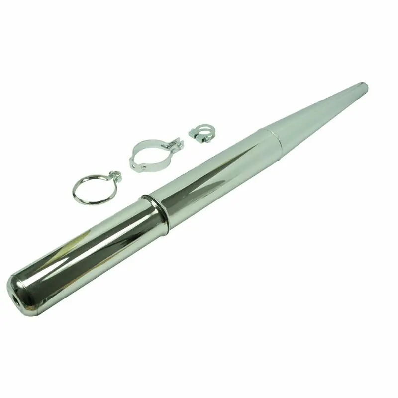 Zertifiziert Simson Auspuff chrom SR50 SR80 KR51 Schwalbe Auspufftopf 28mm Originalmaß