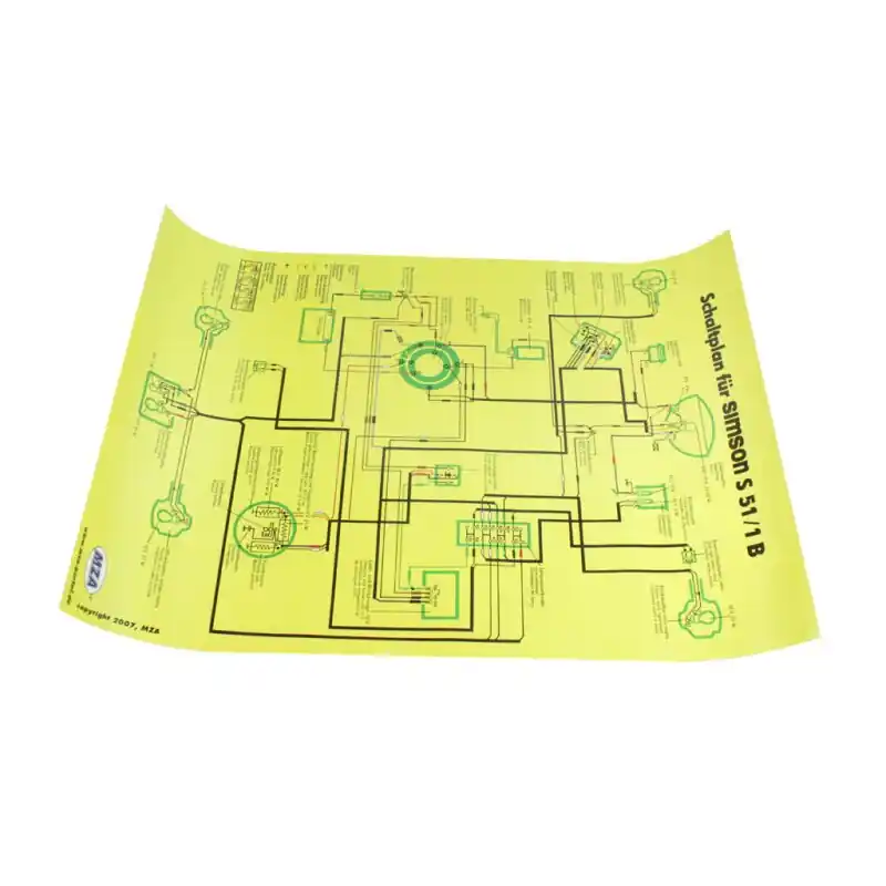 Simson Schaltplan S51 B1 B2 B3 12V Farbposter Elektrik Kabelbaum Versand Am Gleichen Tag