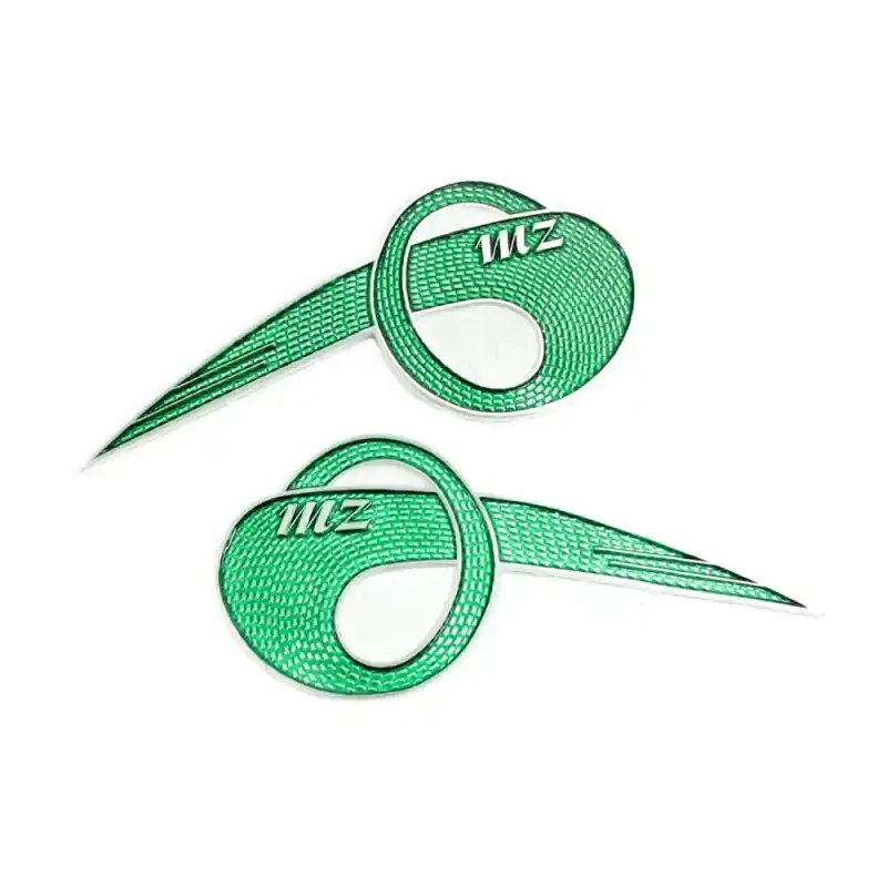 MZ Emblem Schriftzug ES250 Trophy Tank grün-silber 1. Qualität geschwungen Markenprodukt