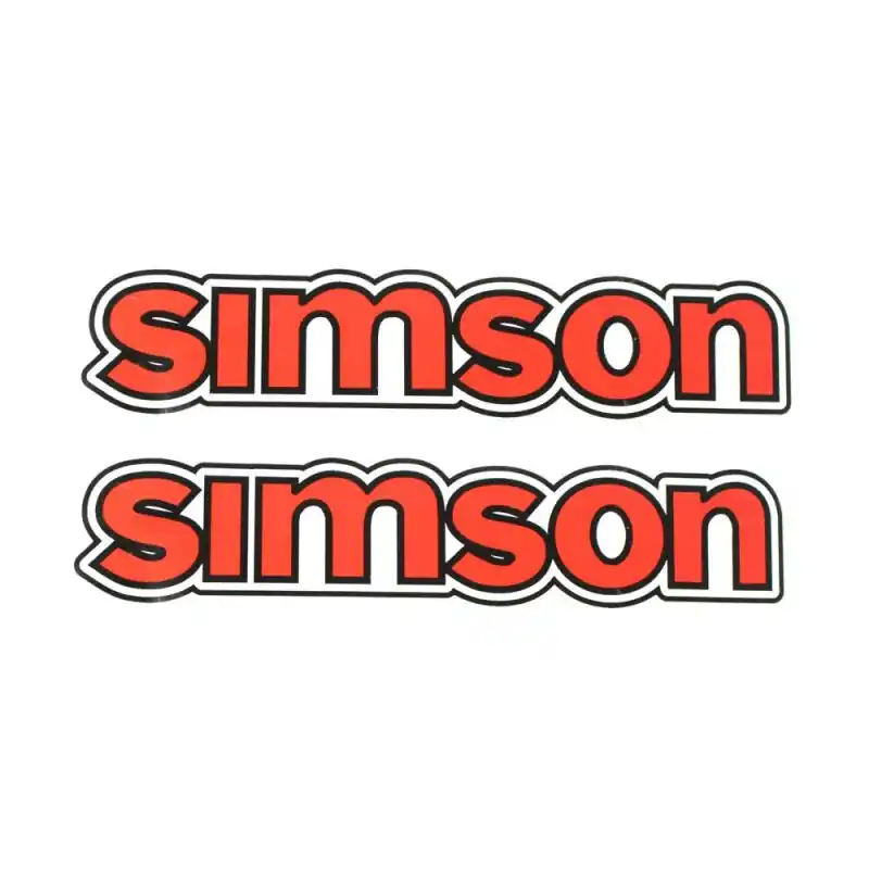 Top-Preis 2 Aufkleber für Simson S50 Tank Schriftzug rot Kleber Logo Wasserbild NEU