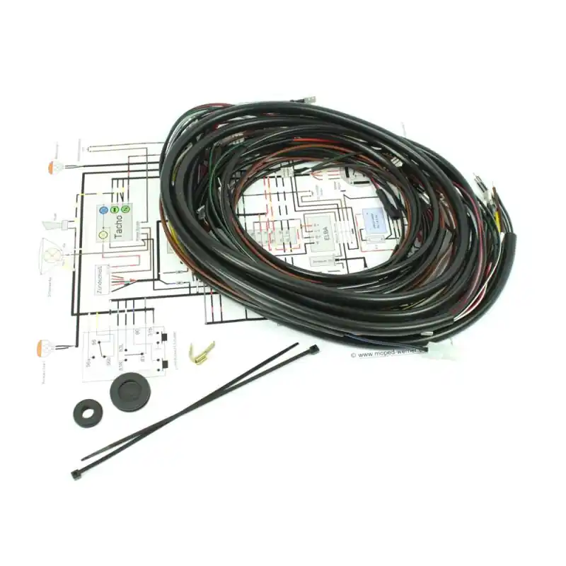 Simson Kabelbaum SR50 B4 Roller mit Schaltplan 6V Elektronik Kabel Kostenloser Rückversand