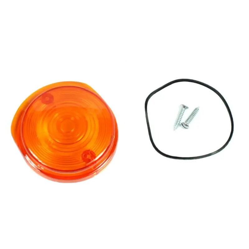 Rabatt Blinker Glas Dichtung Schrauben rund Orange vorn mit E-Zeichen für Simson S51 S50 SR50 MZ ETZ TS 150 125 250 12V