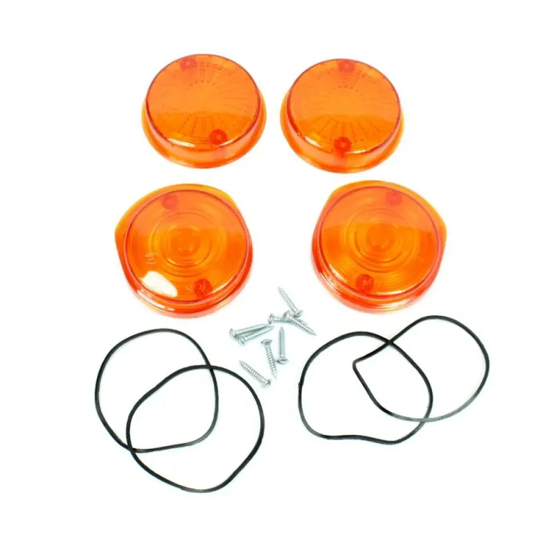 Garantierte Lieferung 4x Simson Blinker Schalen Glas Dichtung Schrauben rund Orange vorn + hinten mit E-Zeichen 12V S51 S50 SR50für MZ ETZ TS 150 125 250
