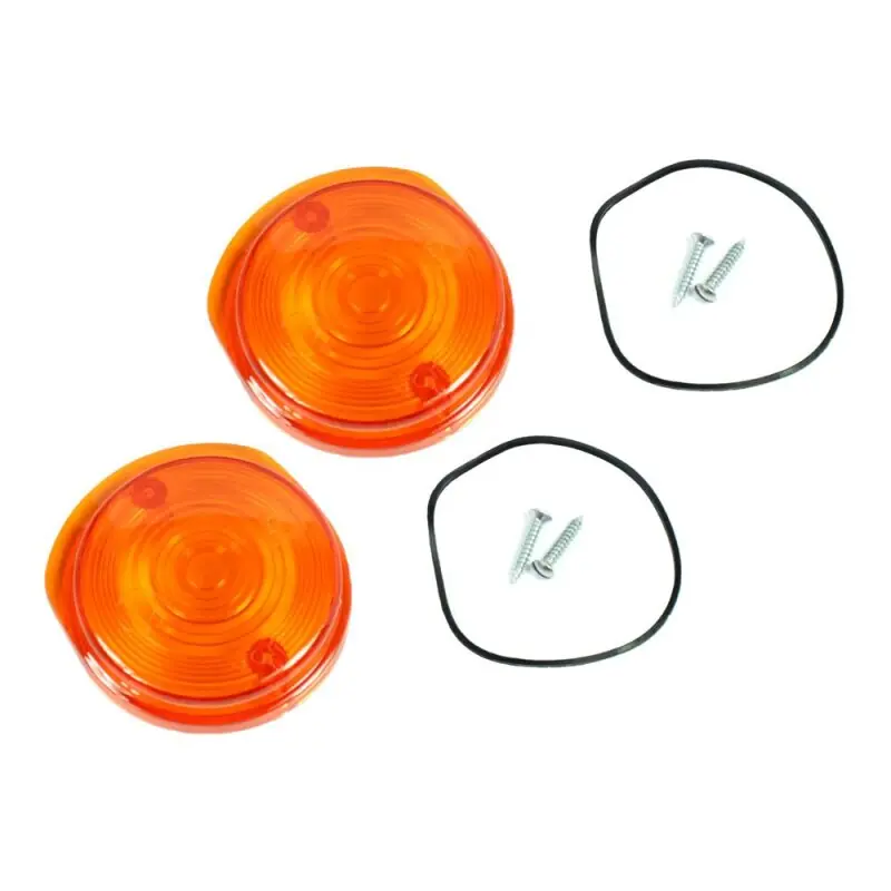Gratis Versand 1 Paar Simson Blinkerschale Blinker Glas Dichtung Schrauben rund Orange vorn mit E-Zeichen 12V S51 S50 SR50 pass f MZ ETZ TS 150 125 250