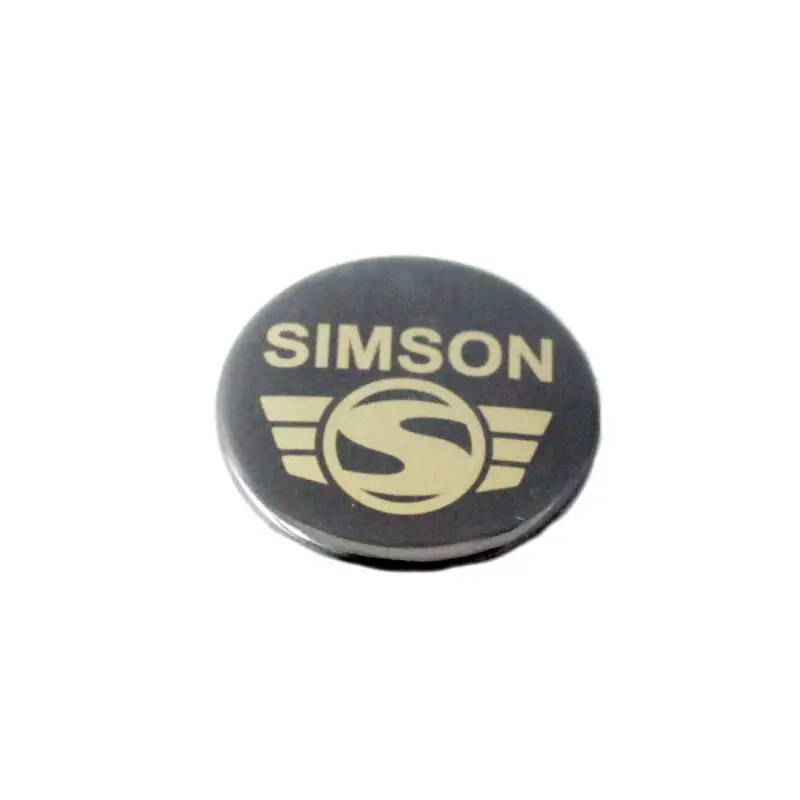 Angebot 25mm PIN Blechbutton Fanartikel neuer Schriftzug Simson SR1 SR2 KR50 S51 S50 S53 KR51 Schwalbe Spatz Duo Star Sperber Habicht