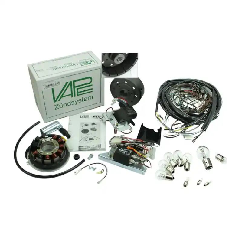 Kostenloser Rückversand Vape 3 Set E Zündung + Kabelbaum inkl. Lampen für Simson S51 S50 S53 S70 Motor Lichtmaschine 12V 100W Rotor vergossen