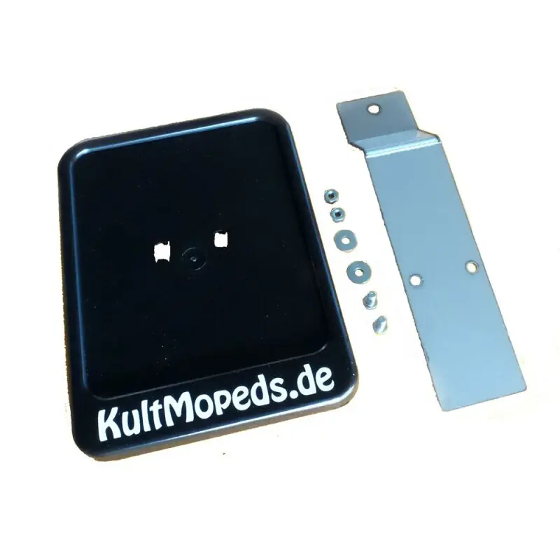 Set Edelstahl Kennzeichen Halterung + Unterlage pas. für Simson S51 E S70 S50 S53 SR50 SR80 Hercules Kreidler Kennzeichenhalter Nummernschildhalter Sale