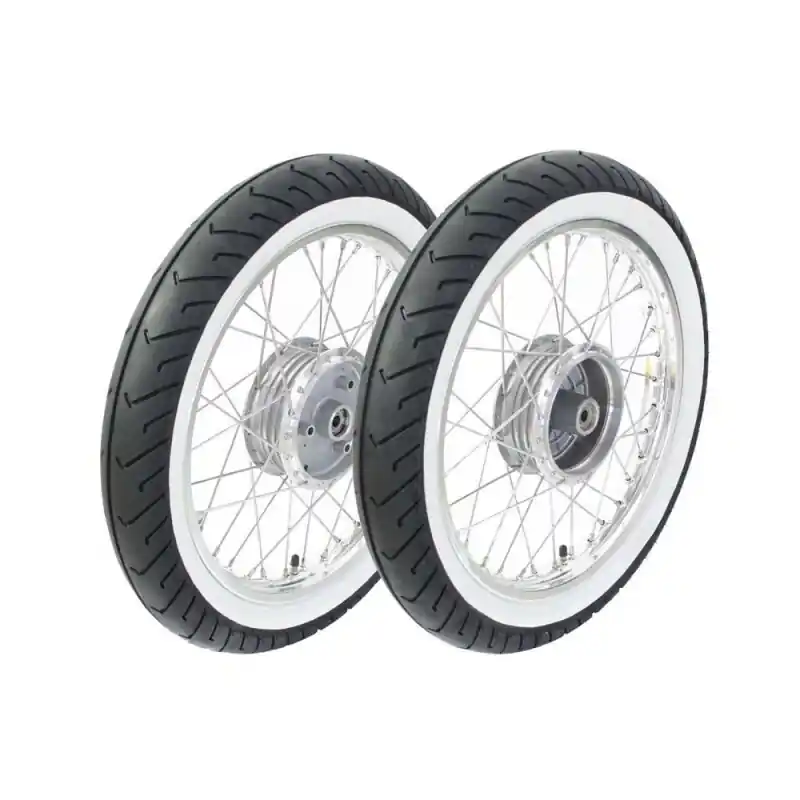 Sichere Zahlung Satz Kompletträder mit Weißwandreifen auf Alufelge Edelstahl Speichen Mitas MC2 Rennreifen 2,75 x 16 Zoll pas f Simson S51 KR51 Schwalbe Star Sperber Habicht Duo