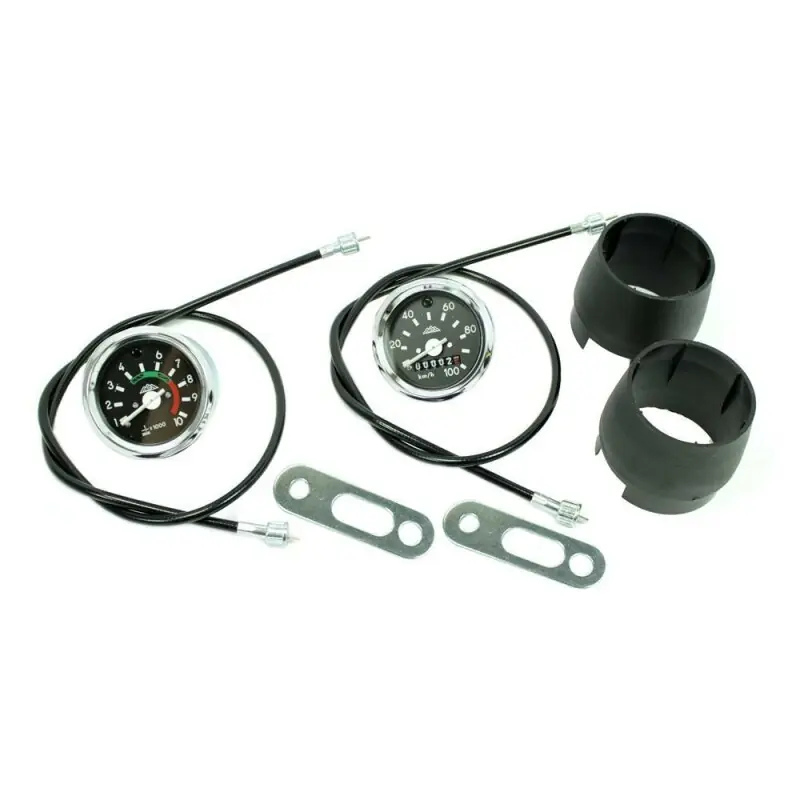 Letzte Chance Set 100 km/h Tachometer + Drehzahlmesser DZM verchromter Ring Halter Welle pas. f. Simson S51 S50 S70 S53