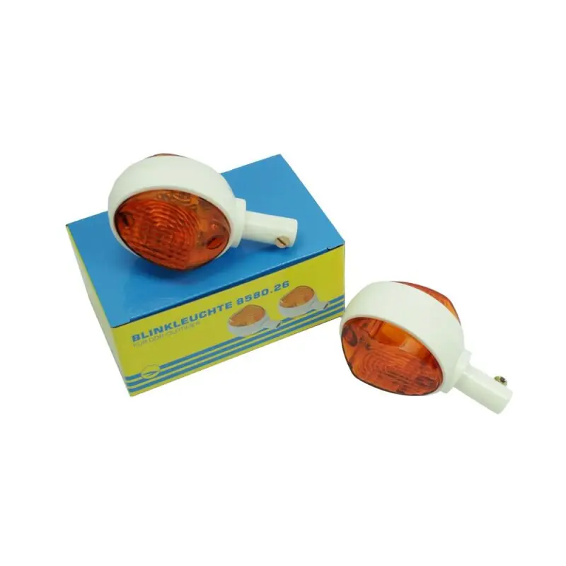 Paar Blinker weiß orange mit E-Zeichen Simson KR51 Schwalbe Star Sperber Habicht ES 150 125 175 Ochsenauge Nur Heute